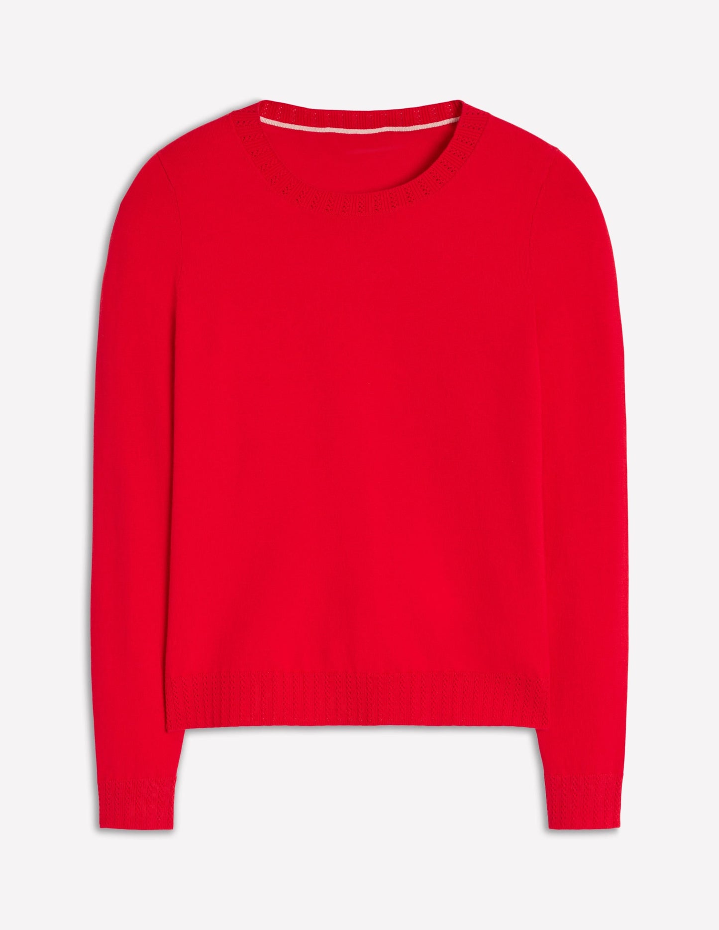 Emilia Cotton Crew Sweater-Poppy Red