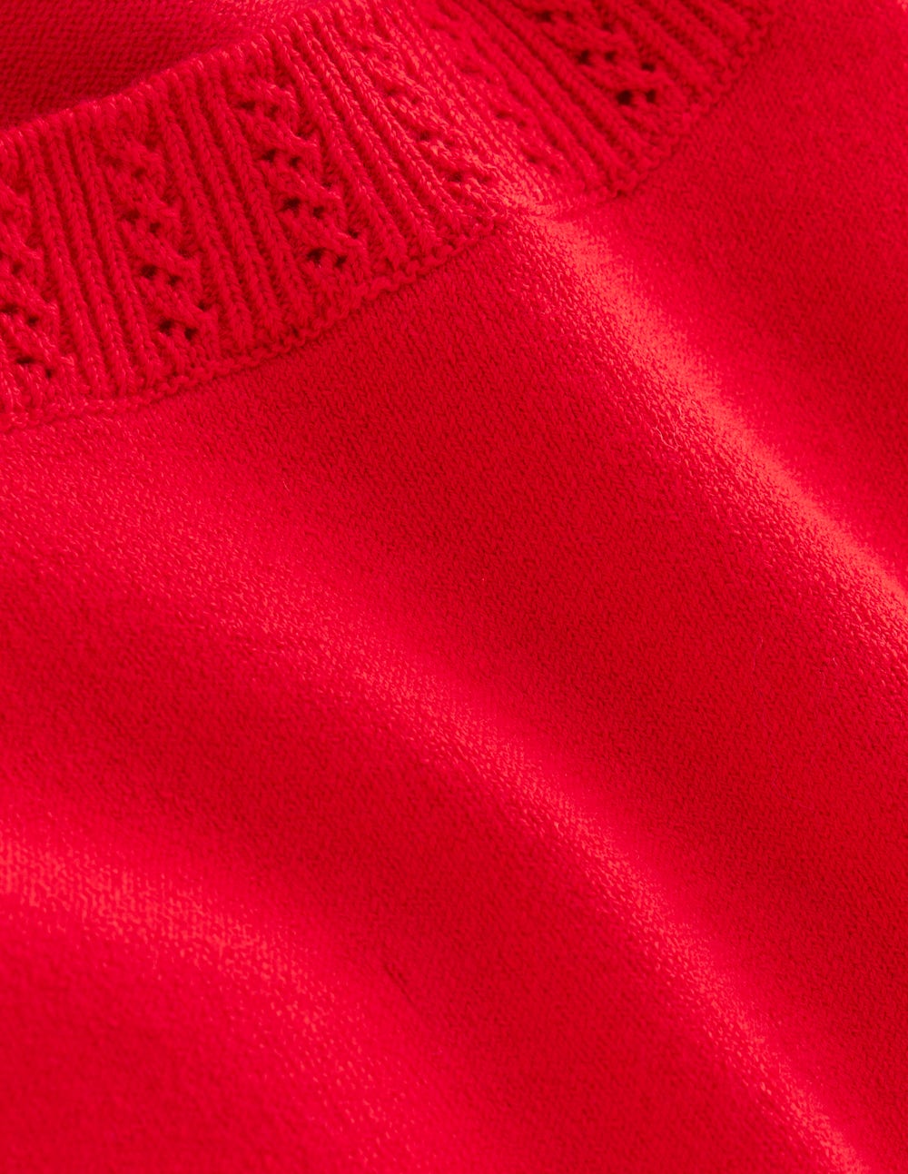 Emilia Cotton Crew Sweater-Poppy Red