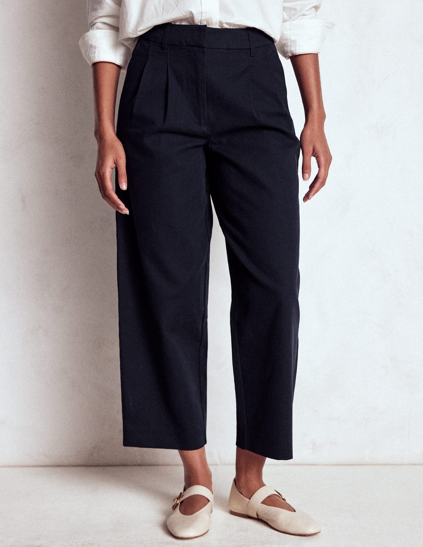 Bloomsbury Cotton Pants-NAVY