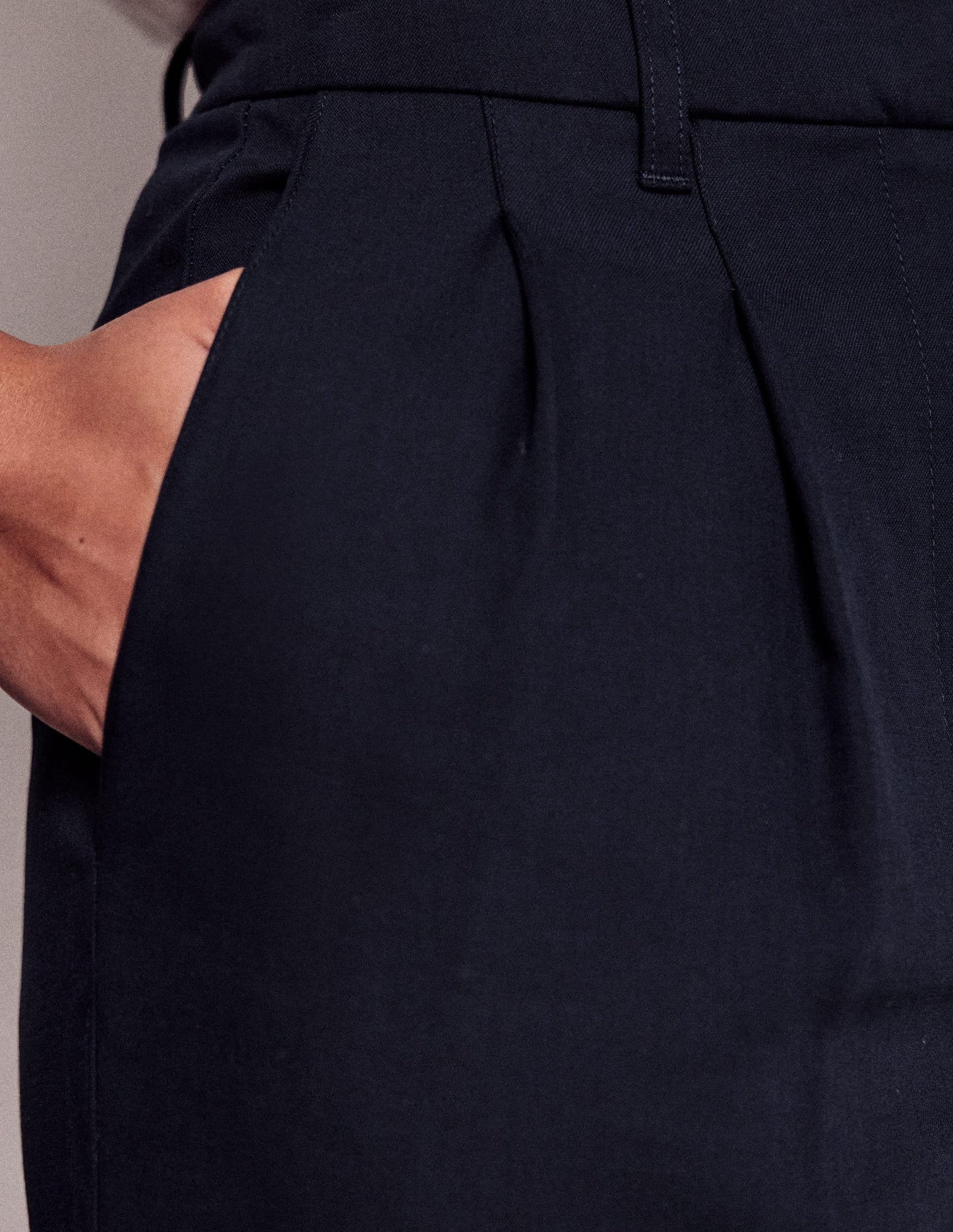 Bloomsbury Cotton Pants-NAVY