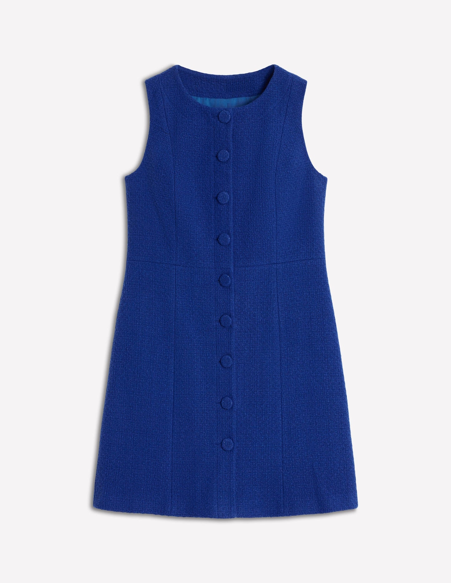 Cotton Texture Shift Dress-Gallery Blue